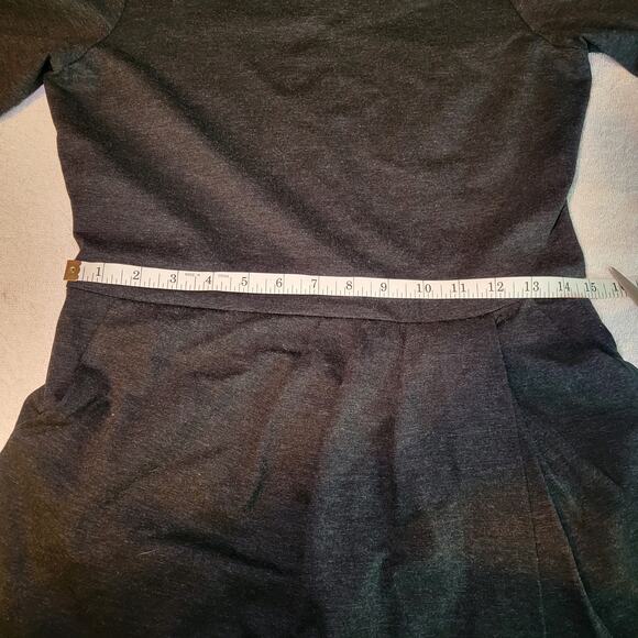 Calvin Klein Gray Knee Length Dress 3/4 Sleeve Round Neck Size 8 Petite Pockets - Picture 5 of 10